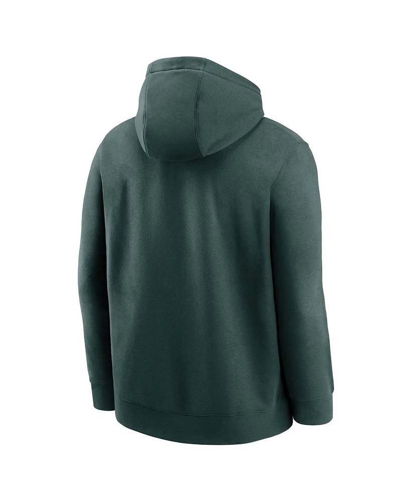 Nike Men's Green Michigan State Spartans Basketball Stack Club Fleece Pullover