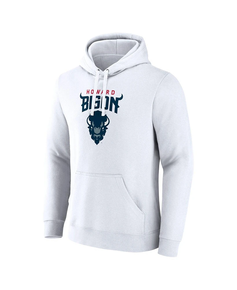 Fanatics Men's White Howard Bison Primary Logo Pullover Hoodie