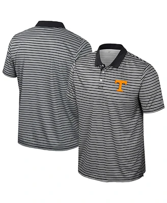 Colosseum Men's Black Tennessee Volunteers Striped Polo Shirt