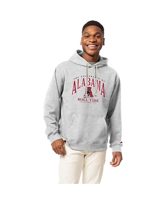 League Collegiate Wear Men's Heather Gray Alabama Crimson Tide Tall Arch Essential Pullover Hoodie