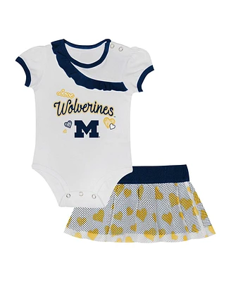 Outerstuff Baby Boys and Girls 2-Piece Michigan Wolverines Love My Team Bodysuit and Skirt Set