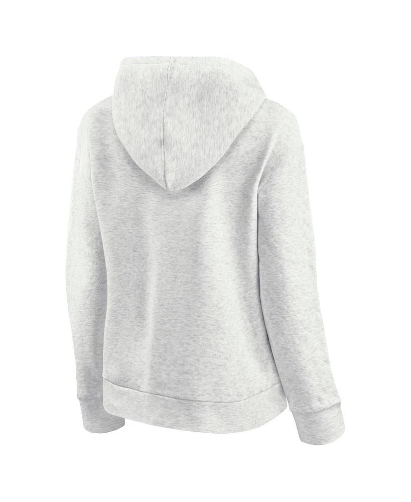 Fanatics Women's Oatmeal New York Rangers True Classics Quilted Pullover Hoodie
