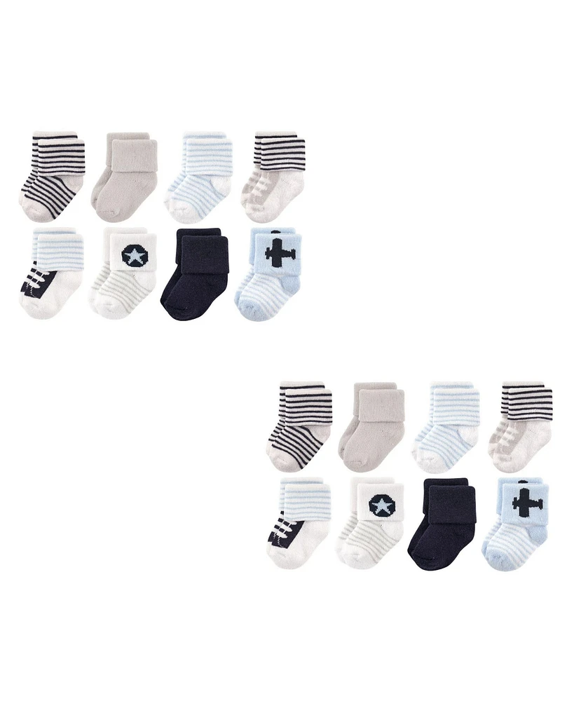 Luvable Friends Baby Boys Terry Fabric Sock Collection 8 Pairs
