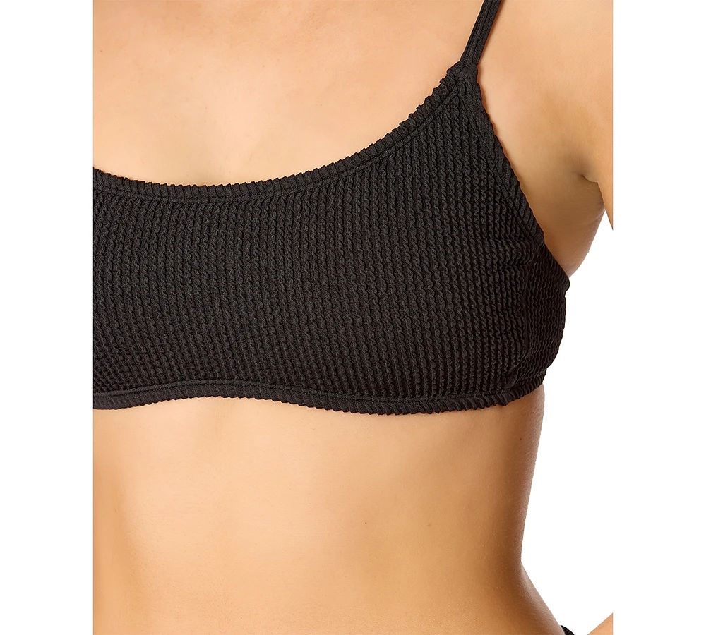 Salt + Cove Juniors' Rib Scrunch Scoop-Neck Bralette Bikini Top, Exclusively at Macy's