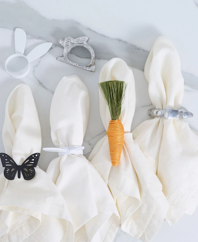 Design Imports Butterfly Metal Napkin Ring, Set of 4