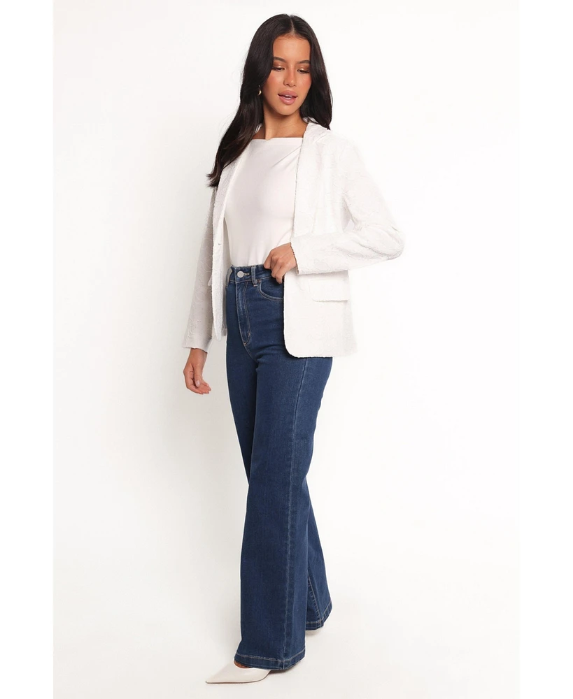 Petal and Pup Women's Darian Lace Knit Single Button Blazer