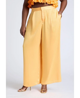 Eloquii Women's Wide Leg Pant With Pleat