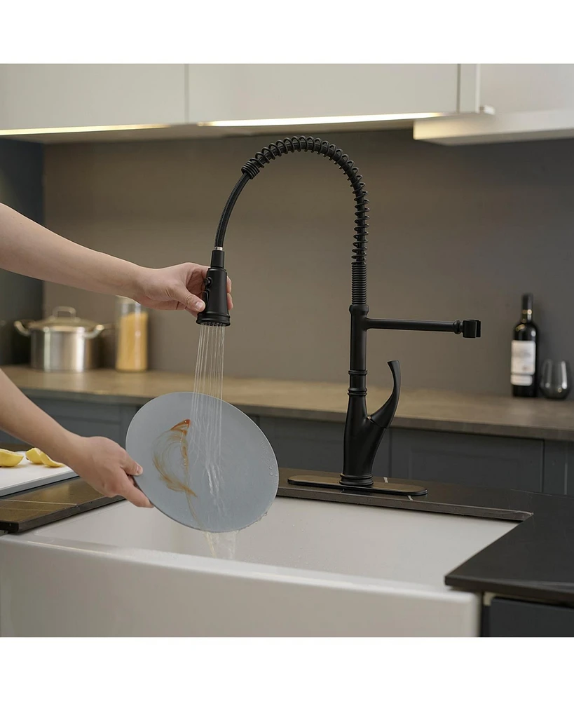 Single Handle Pull-Down Sprayer 3 Spray High Arc Pull Down Sprayer Kitchen Faucet