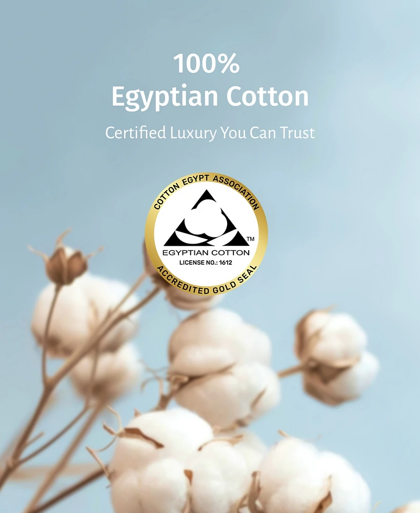 Certified Luxury King Bed Sheets Set - 100% Egyptian Cotton, Classic Percale King, Deep Pockets, Cool and Durable Bedding
