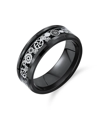 Bling Jewelry Couples Irish Viking Celtic Infinity Etched Knot Maltase Cross Eternity Band Rings Titanium Wide Matte Silver Tone 8MM