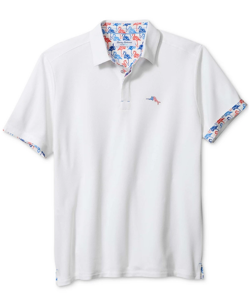 Tommy Bahama Men's Flamingo Mingle 5 O'clock Short Sleeve Polo Shirt