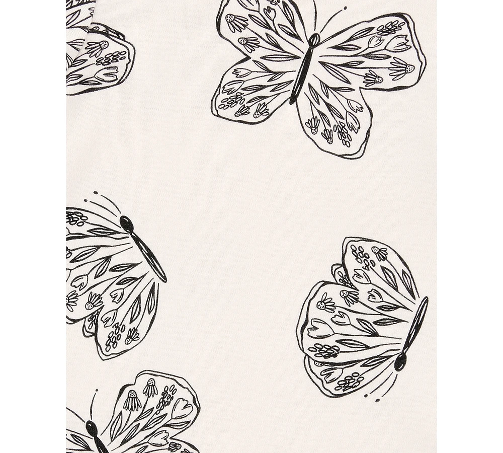 Carter's Baby Girls Striped Butterfly Short-Sleeve Cotton Bodysuits, 5 Pack