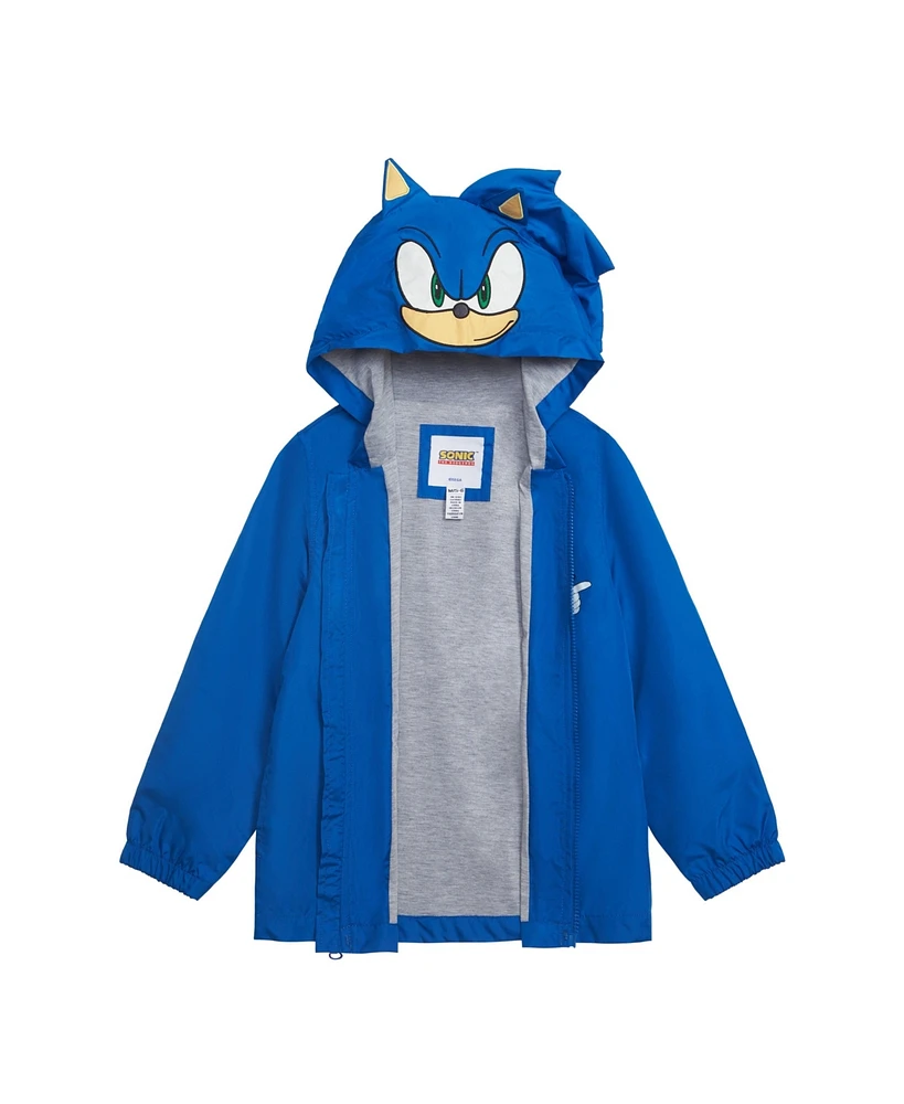 Sega Sonic the Hedgehog Boys Rain Coat With Hood Ornament