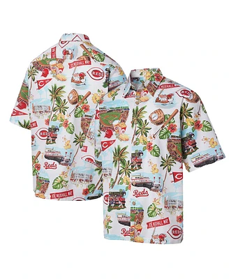 Reyn Spooner Men's White Cincinnati Reds Scenic Button-Up Shirt