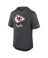 Nike Men's Anthracite Kansas City Chiefs Tri-Blend Performance Hoodie T-Shirt