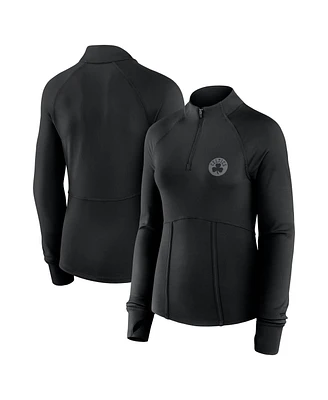 Fanatics Women's Black Boston Celtics Elements Match Raglan Quarter-Zip Top
