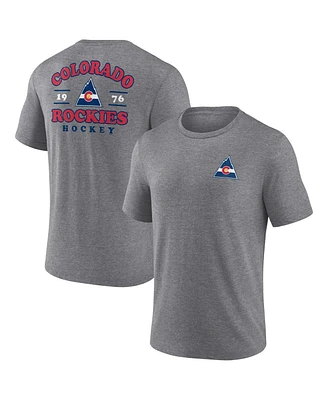 Fanatics Men's Heather Gray Co Rockies Vintage Hockey Winger Tri-Blend T-Shirt