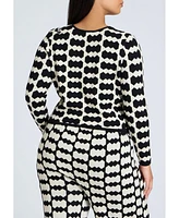 Eloquii Women's Cropped Sweater With Pattern