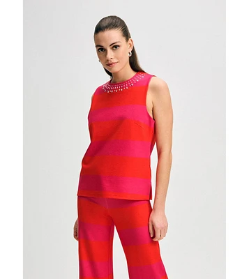 Isaac Mizrahi Women's Jewel Neck Ponte Shell