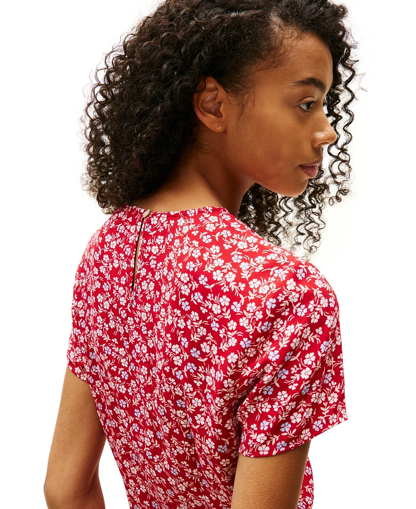 Tommy Jeans Women's Floral-Print Fit & Flare Mini Dress