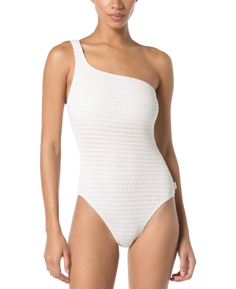 Michael Kors Women's Crochet One-Shoulder One-Piece Swimsuit