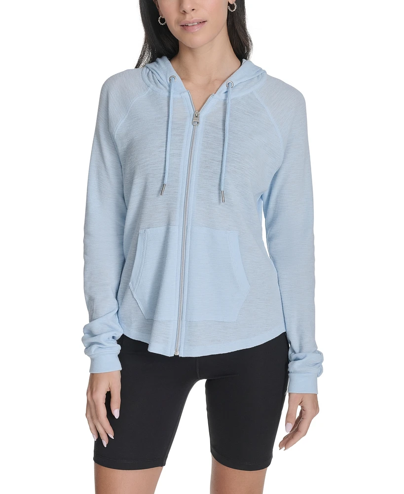 Calvin Klein Performance Ruched-Sleeve Zip Hoodie