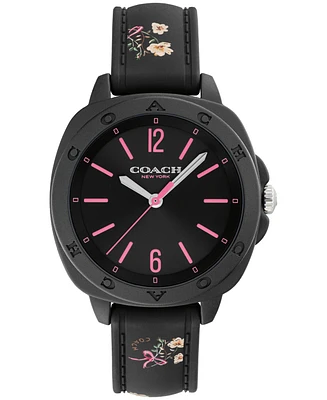 Coach Women's Kitt Black Silicone Strap Watch, 35.4mm