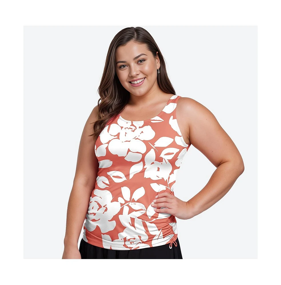 Calypsa Women's Maya Tankini Swim Top With Removable Cups