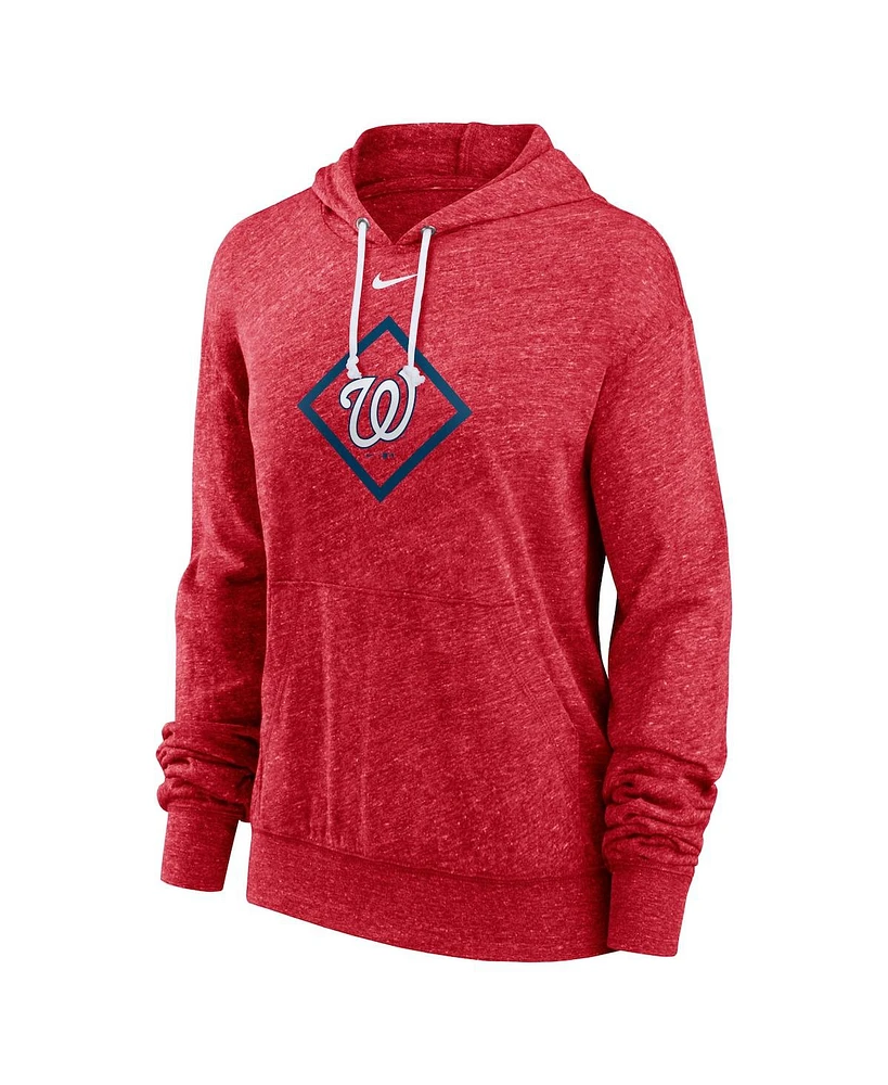 Nike Women's Red Washington Nationals Diamond Icon Gym Vintage Lightweight Hooded Top