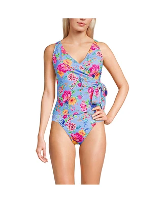 Lands' End Women's D-Cup Side Tie Tankini Top
