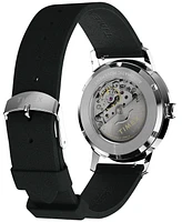 Timex Men's Mechanical Automatic Black Leather Strap Watch, 40mm