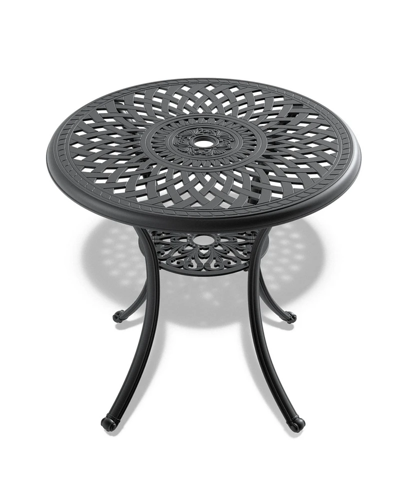 3-Piece Set Of All-Weather Cast Aluminum Dining Furniture Set With Black Frame