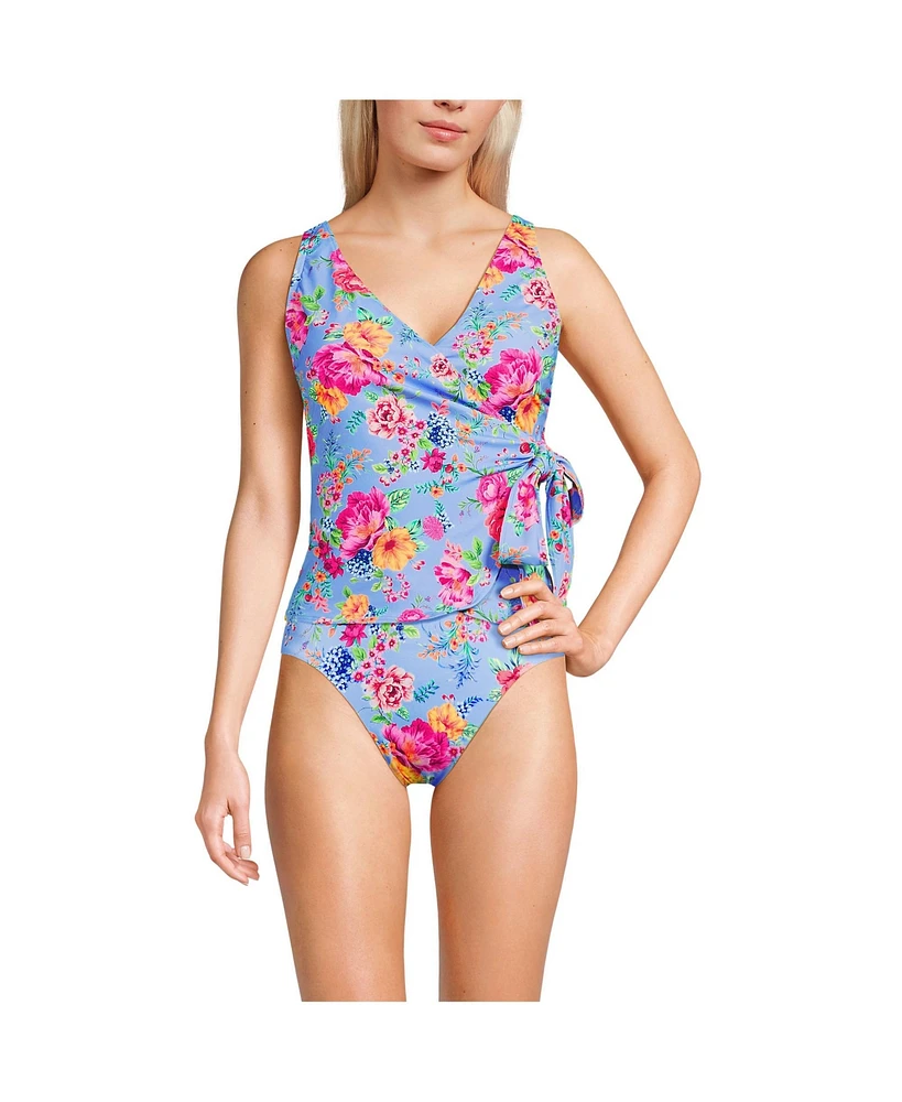 Lands' End Women's Dd-Cup Side Tie Tankini Top