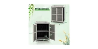 Solid Wood Patio Storage Cabinet Garden Potting Bench Table with Metal Top