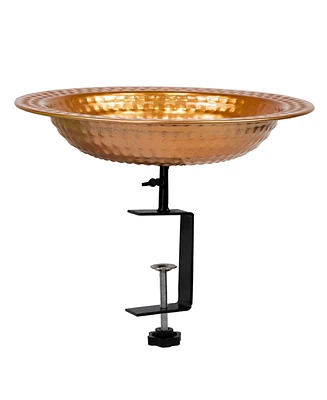 Outdoor Deck-Mounted Bird Bath or Bird Feeder with Copper Finish - 12"
