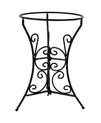 Indoor/Outdoor Decorative Steel Scroll Gazing Ball Stand for 10" or 12" Outdoor Garden Globes - 11" H
