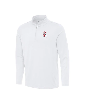 Antigua Men's White Nebraska Huskers Herbie Husker Golf Reprocess Quarter-Zip Top