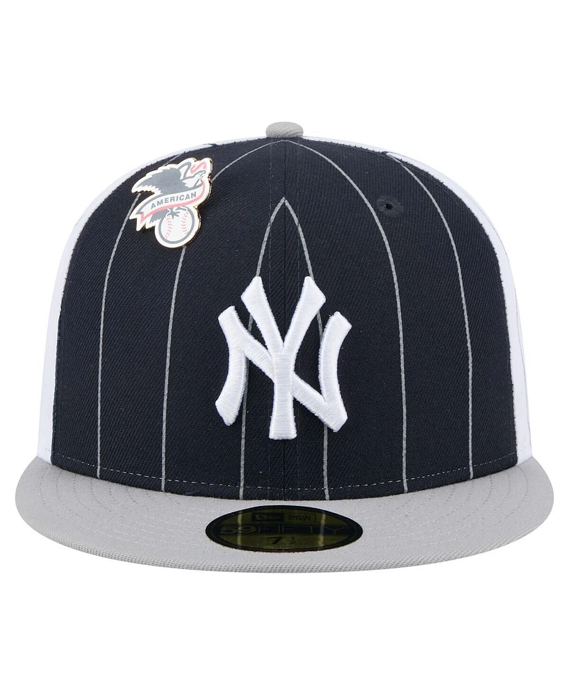 New Era Men's Navy New York Yankees Pinstripe 59FIFTY Fitted Hat