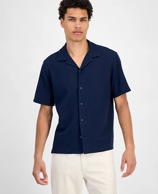 Sun + Stone Men's Waffle-Knit Button-Down Shirt, Exclusively at Macy's