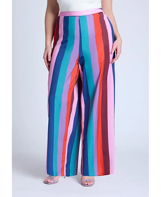 Eloquii Women's Pull On Printed Wide Leg Pant