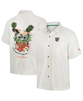Tommy Bahama Men's White Las Vegas Raiders Coconut Matchup Camp Throwback Button-Up Shirt