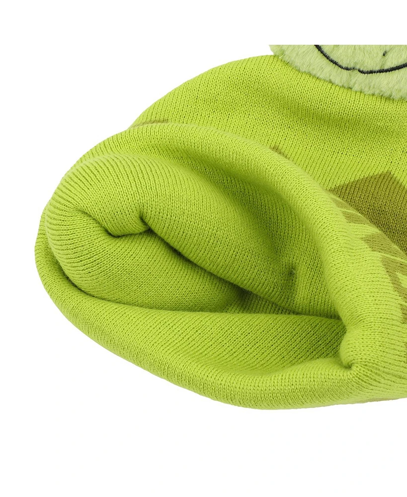 The Grinch Men's Green Beanie With Plush Character Pom