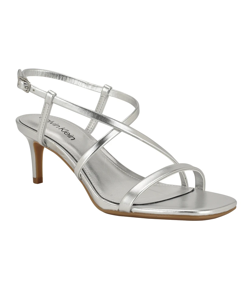 Calvin Klein Women's Ishaya Strappy Low Stiletto Sandals