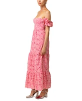 Line & Dot Women's Tasia Off-The-Shoulder Embroidered Cotton Dress