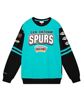 Mitchell & Ness Men's Turquoise San Antonio Spurs All Over Pullover Sweatshirt