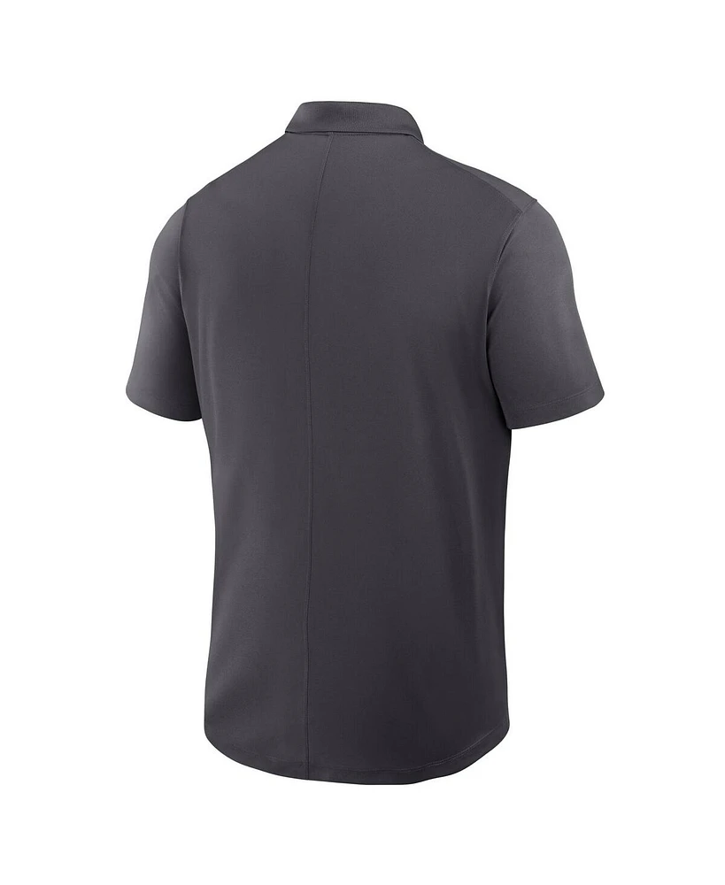 Nike Men's Anthracite West Virginia Mountaineers Primetime Victory Primary Logo Performance Polo Shirt