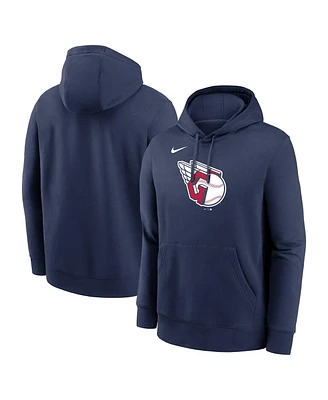 Nike Men's Navy Cleveland Guardians Logo Club Fleece Pullover Hoodie