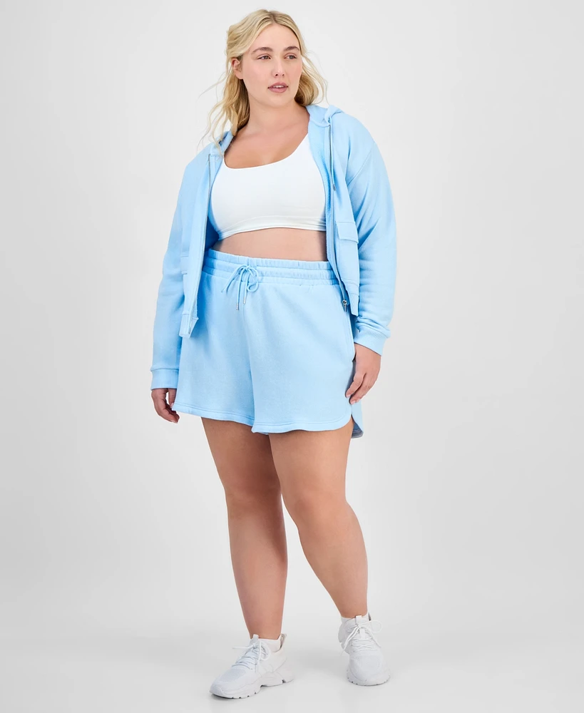 Id Ideology Plus Solid-Color Knit Pull-On Shorts, Exclusively at Macy's