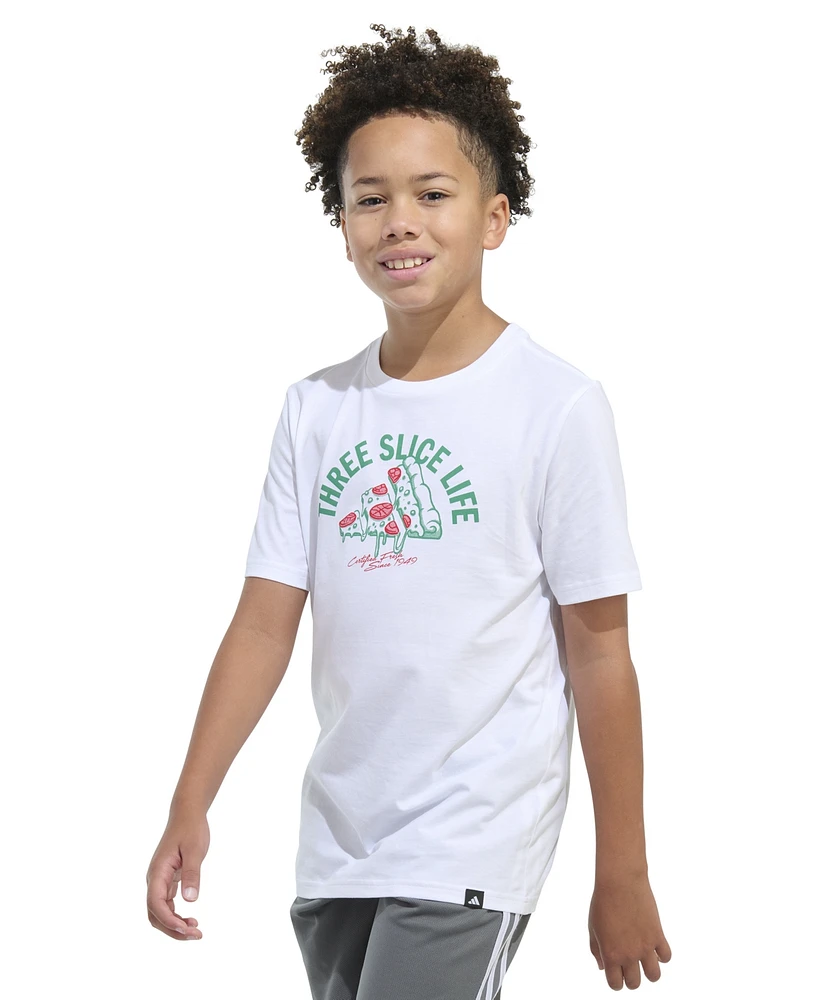 adidas Big Boys Short-Sleeve Three Slice Life Graphic Cotton T-Shirt