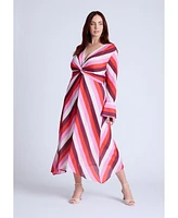 Eloquii Women's Twist Bodice Stripe Midi Dress